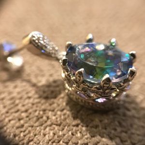 Mystic Topaz necklace pendant and earring set